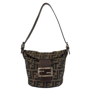 Fendi Vintage Mamma Bucket Canvas Leather Bag